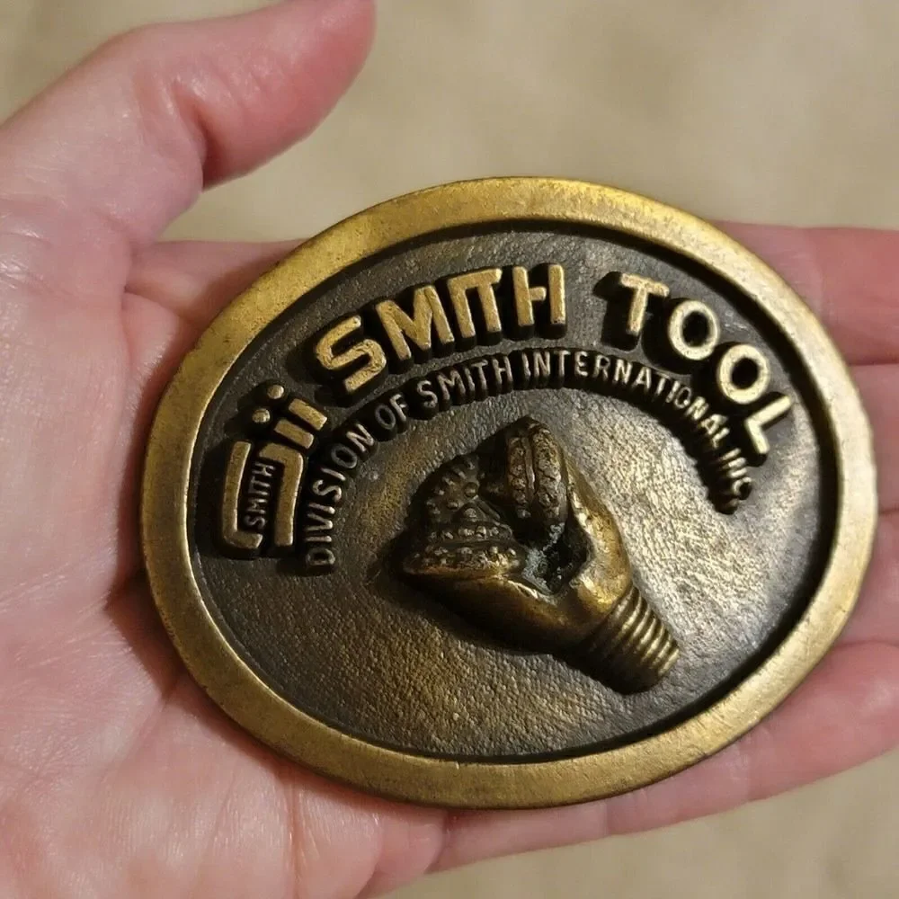 NEW Vintage Brass 3D Drill Bit Sii Smith Tool Oilfield Oilpatch Belt Buckle